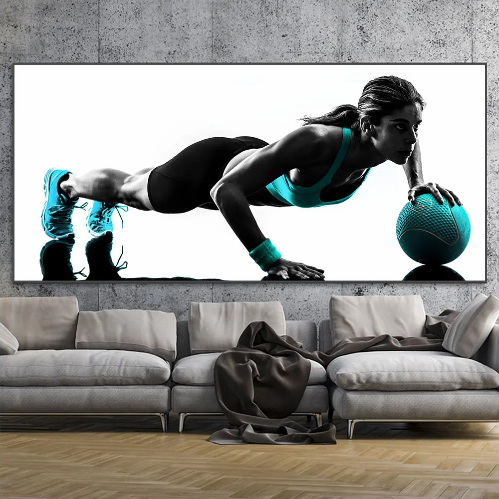 Женский гимнастический мотивационный постер с цитатами, настенный флаг для фитнеса, йоги, привлекательный женский баннер для работы, гобелен, Настенный декор, картина