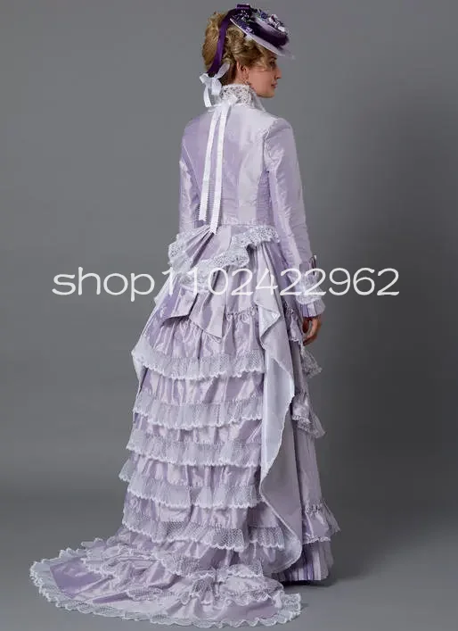 Платье для выпускного вечера в викторианском стиле 19-го века сиреневое