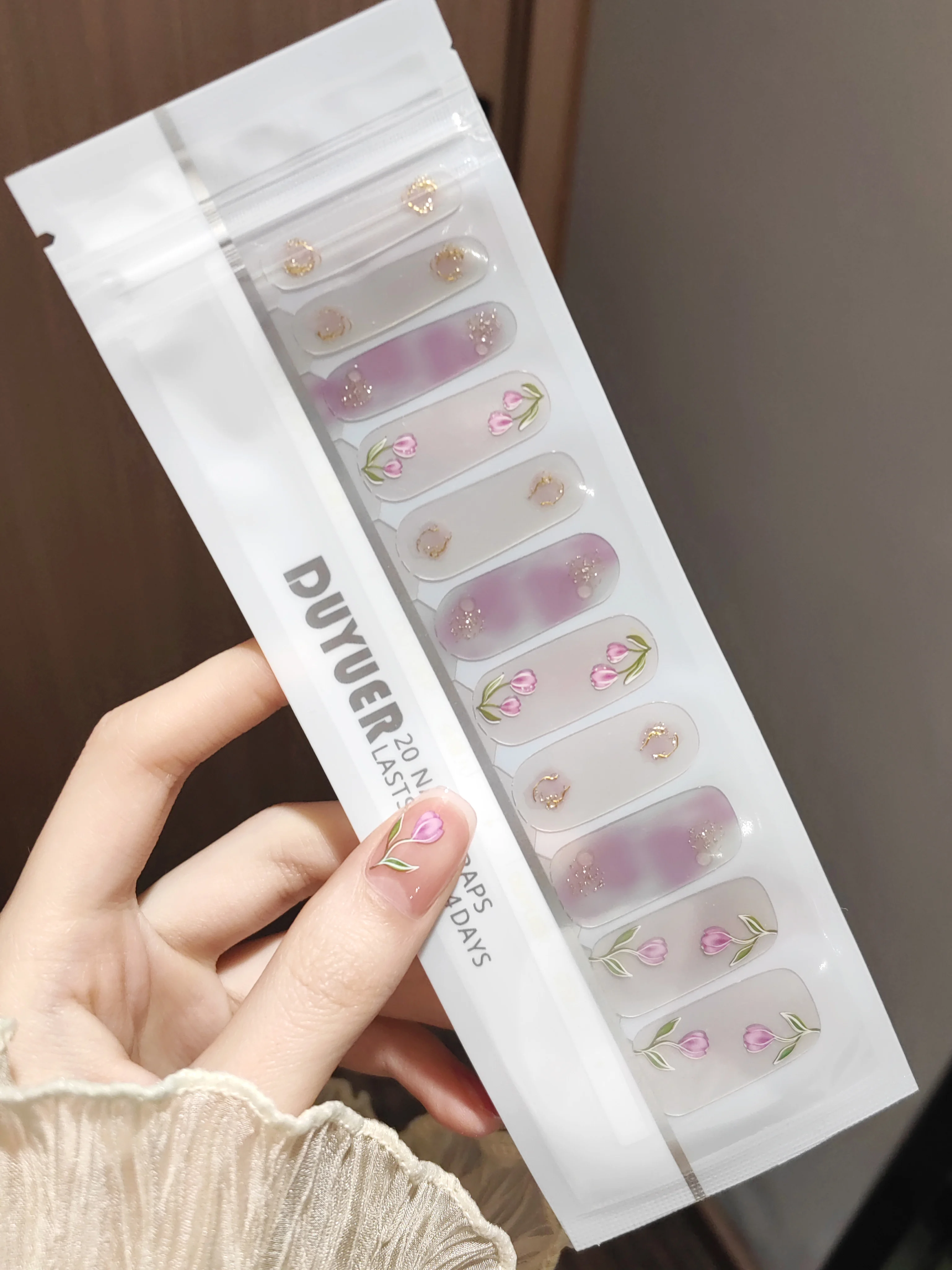 

Immortal Qi Halo Red Book gel Nail Enhancer All finger Sticker Paper Flower Durable Waterproof 3D