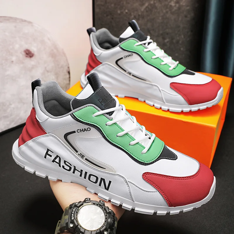 

Мужская обувь, новые модные кроссовки, весна 2023, повседневная спортивная обувь, молодежная уличная крутая кожаная повседневная обувь