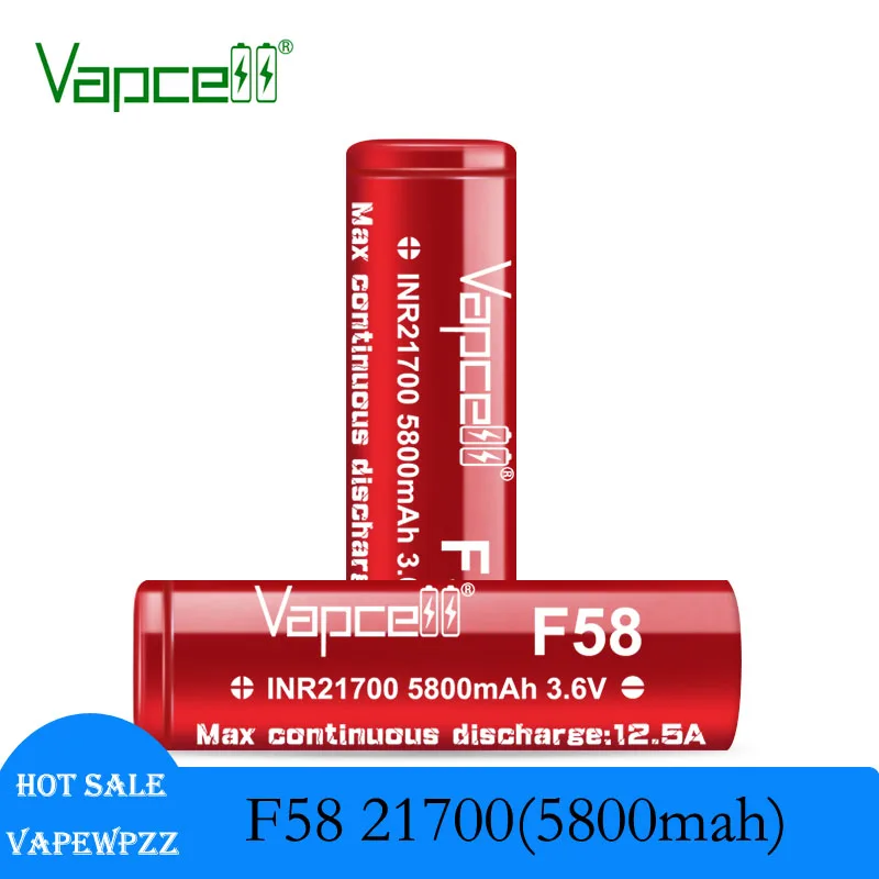 Аккумуляторная батарея высокой емкости Vapcell F58 21700 мАч 5800 а 3,6 В, литий-ионный аккумулятор, источник питания, перезаряжаемые батареи