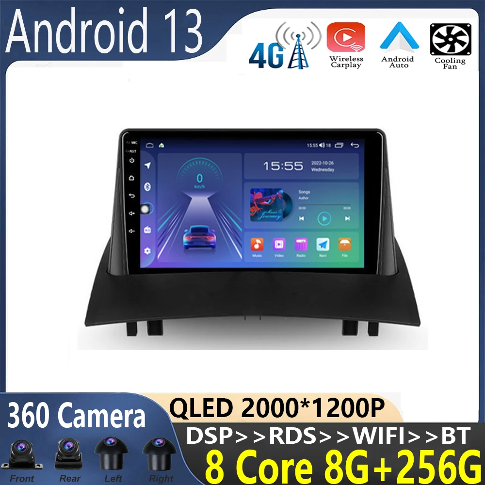 

Android 13 Car Audio For Renault Megane 2 2002 - 2009 Intelligent Multimedia Video Player Navigation auto 2din carplay BT