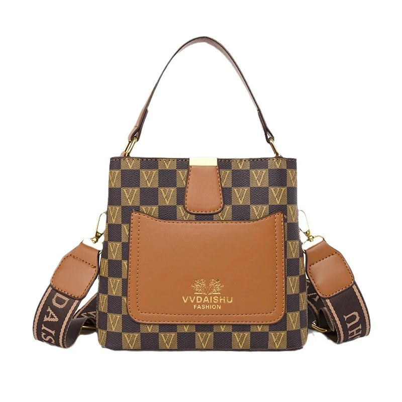 2023 New Bucket messenger Composite Female Bag Checked Women's Shoulder Fashion high-grade Versatile Crossbody Handbag woman