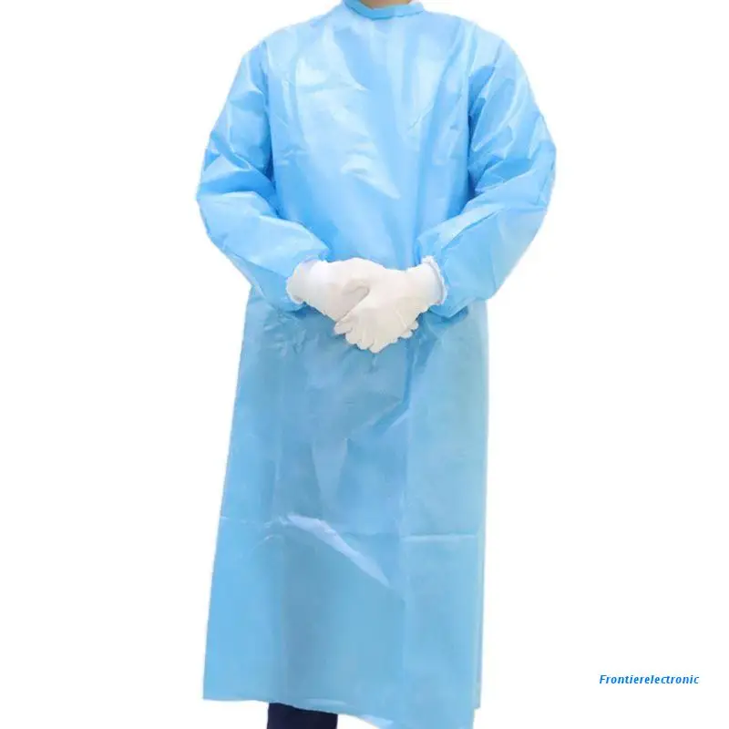 

10 Pack Blue Disposable Isolation Gown Protective Isolation Gown Clothing FluidResistant Impervious