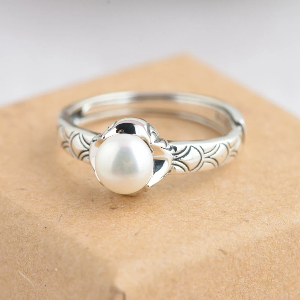 Простые Кольца BALMORA из серебра 100% пробы с глянцевыми бусинами для женщин и