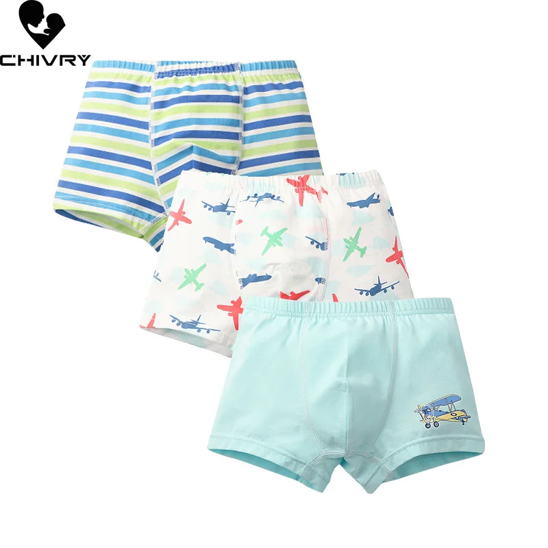 

3 Piece Kids Boys Underwear Cartoon Children's Shorts Panties for Baby Boys Boxer Briefs Stripes Teenager Underpants for 2-10T