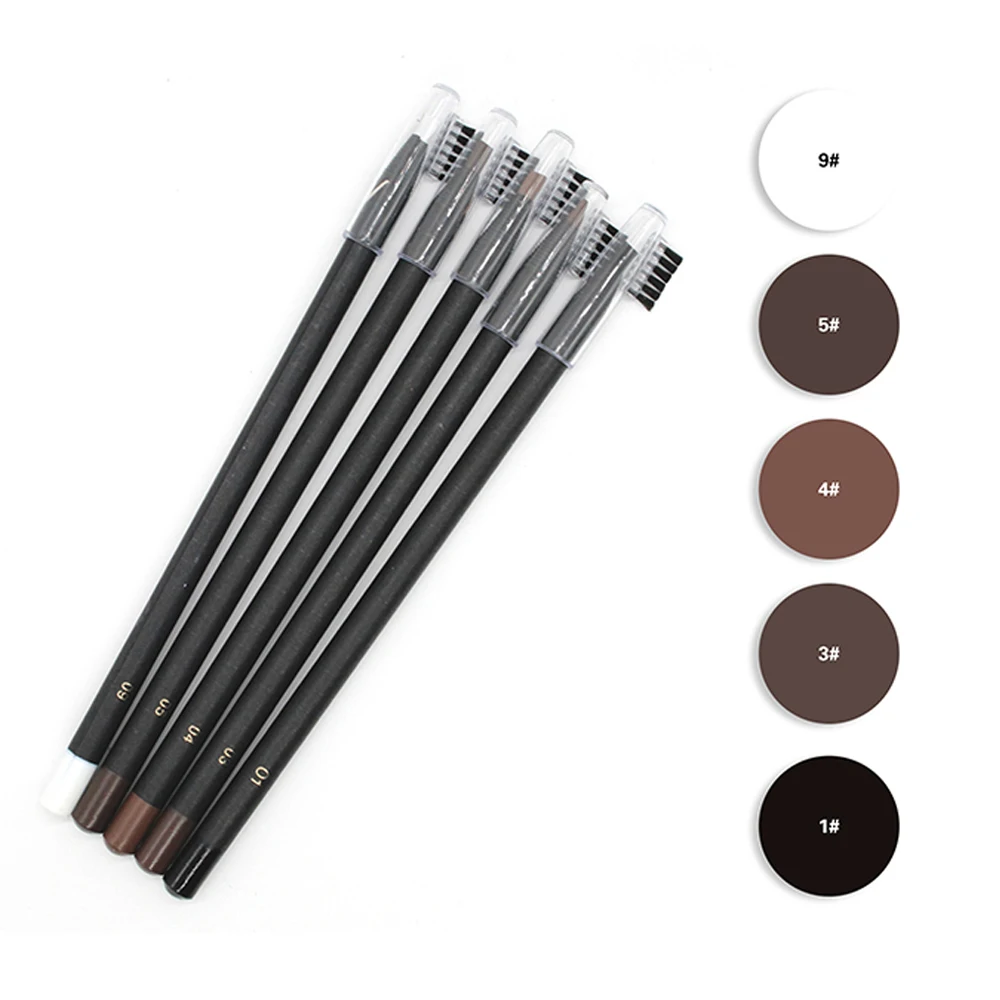 

10pcs Waterproof Pull Cord Peel-off Eyebrow Pencil for PMU Artist Microshading Marking Microblading Eyebrow Supplies