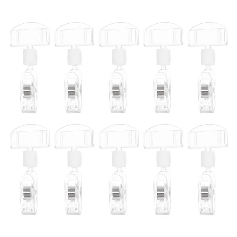 

10pcs Plastic Price Tag Clips Mall Advertising Label Racks Simple Display Stand