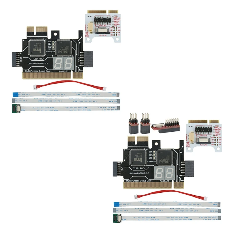 

Универсальный диагностический анализатор материнской платы TL631 Pro PCI PCI-E Mini PCI-E LPC, тестер карт, полный комплект TL631