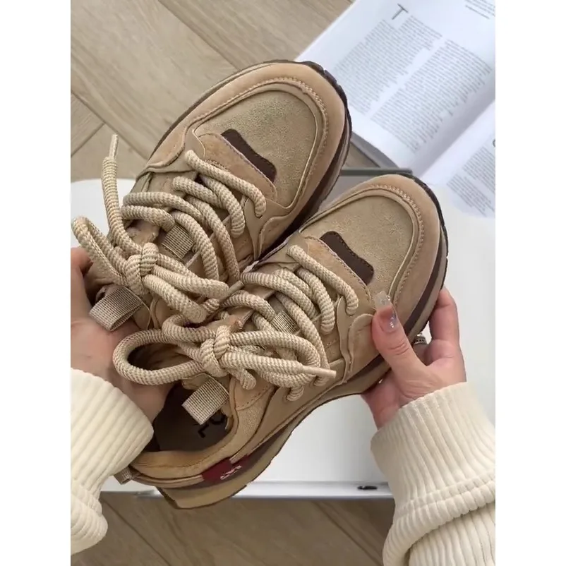 Женские старые туфли из натуральной кожи в стиле ретро с толстой подошвой и