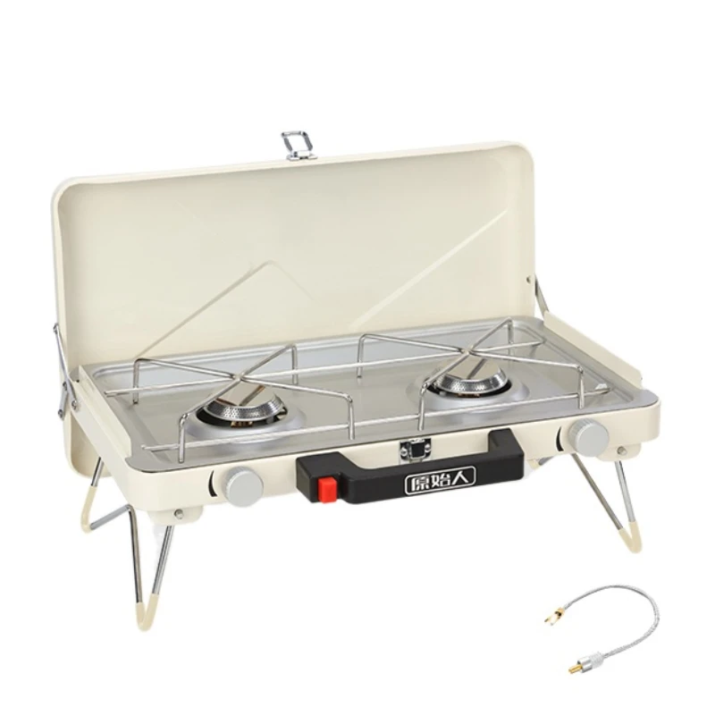 

Camping Gas Stove Heat Folding Stainless Steel Gas Stove Outdoor Hiking Portable Barbecue Stove Titanium Camping Supplies