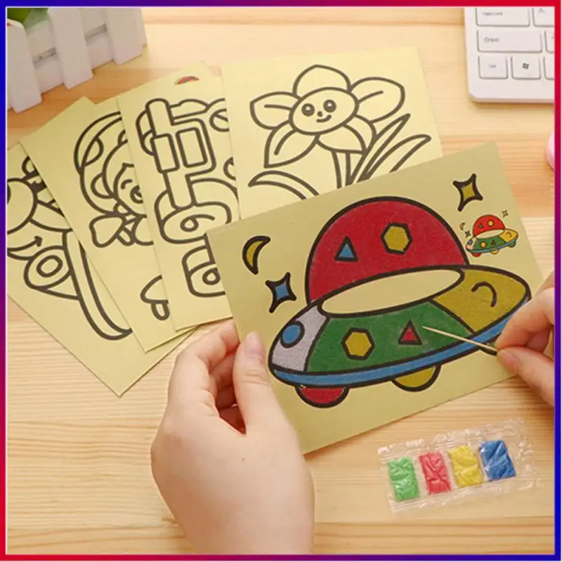 

Colorful DIY Sand Painting Kids Montessori Toys Children Crafts Doodle Art Supplies Sand Pictures Drawing Paper Educational Toys