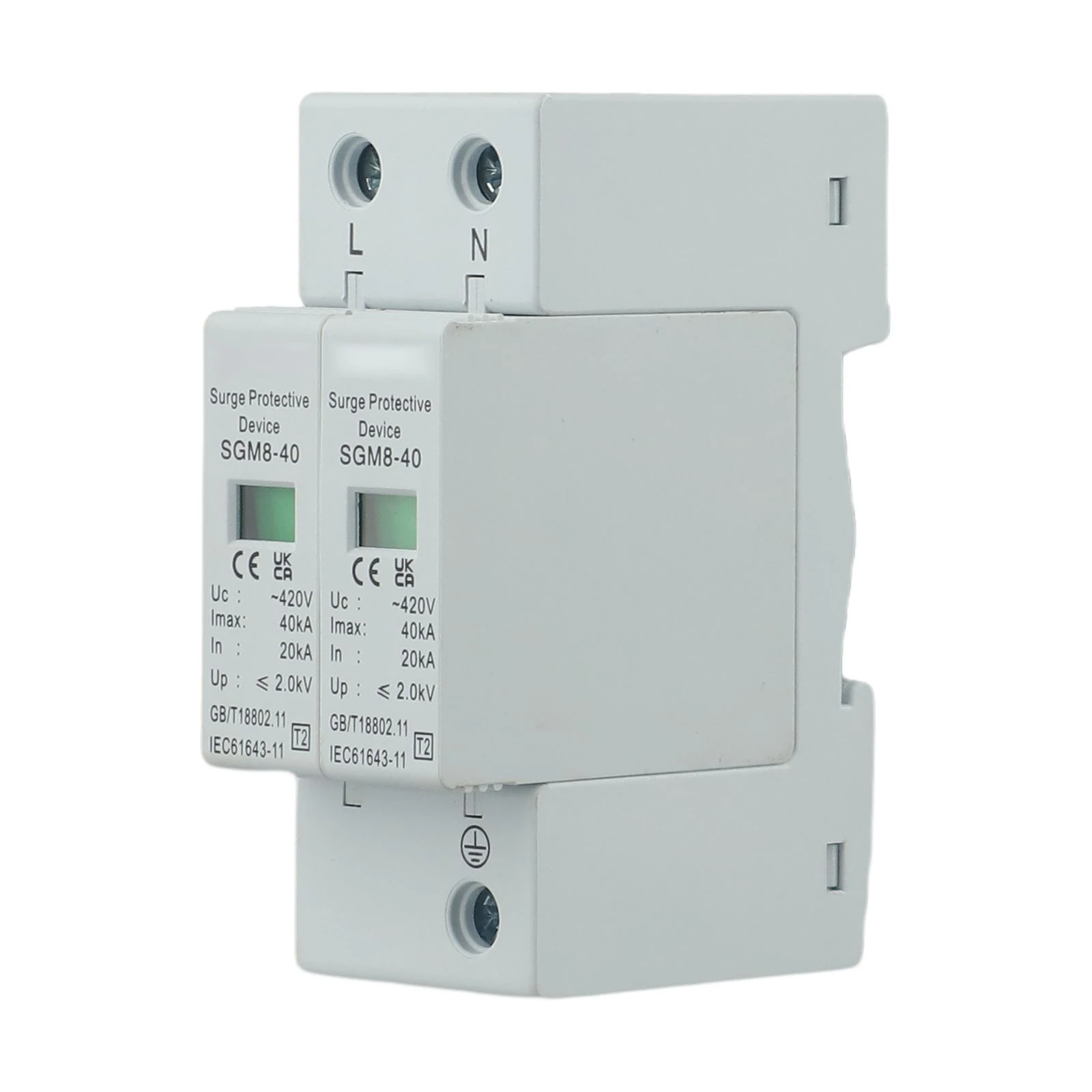 2P 20KA-40KA Устройство защиты от перенапряжения Защита молний Расширитель 420 В