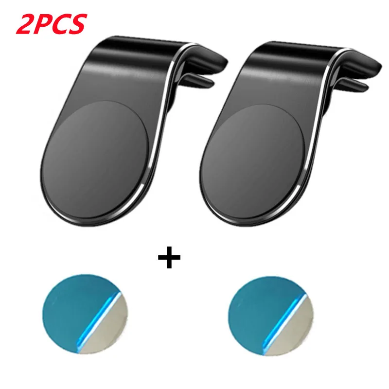 

2PCS L-Shape Magnetic Car Phone Holder Air Vent Mount Stand in Car GPS Mobile Phone Holder Blacket For iPhone11 Samsung Xiaomi