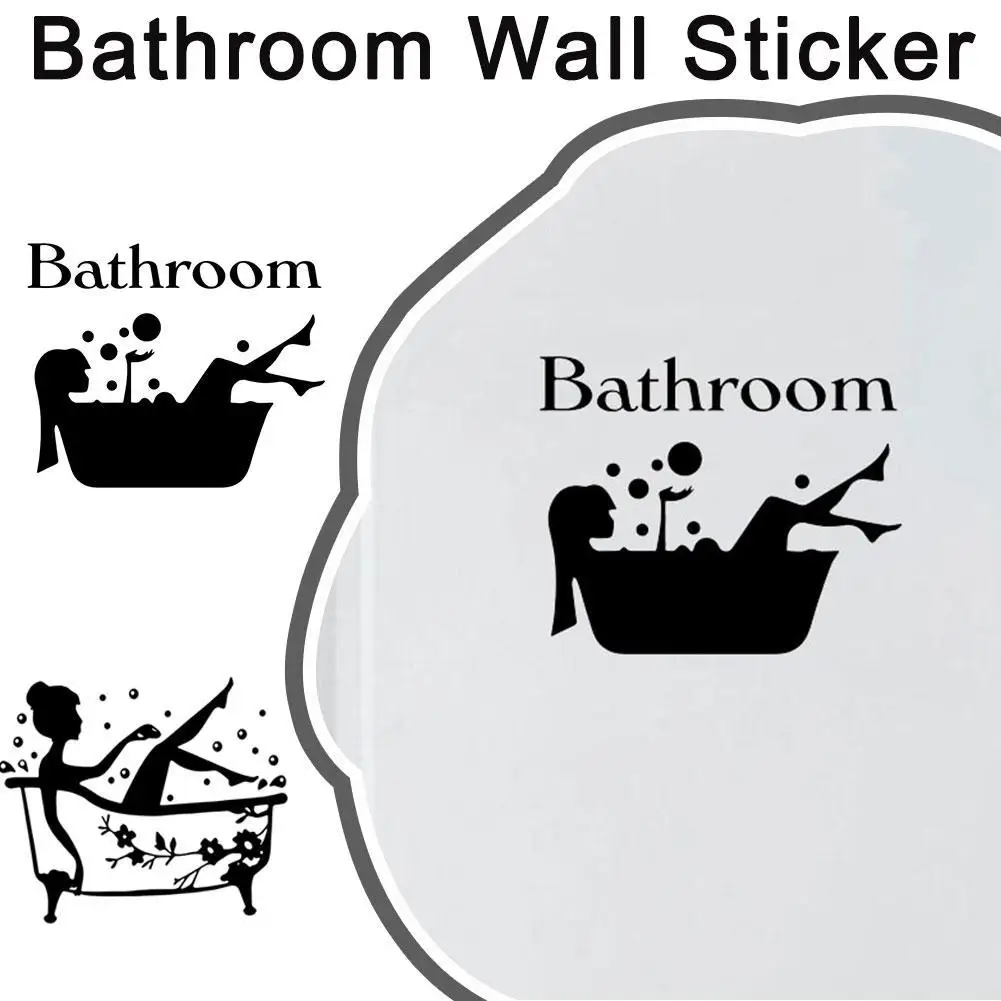 

Bathroom Wall Sticker Toilet Decor Living Room Cabinet Home Decoration Decals Beautify Self Adhesive Mural WC Sign Doorway