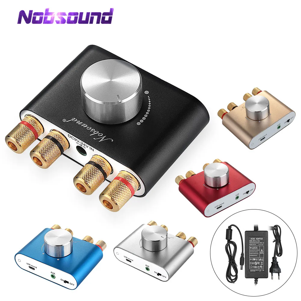 Nobsound Mini Bluetooth 5.0 Receiver TPA3116 Digital Amplifier HiFi Stereo Wireless Audio Power Amp for Home/Car