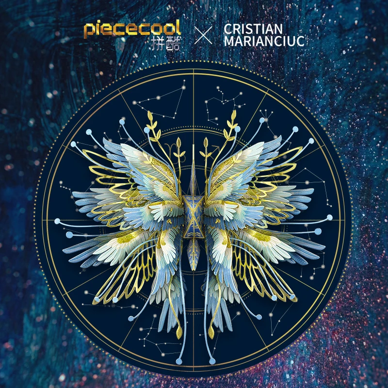 MMZ MODEL Piececool 3D Metal Puzzle Model AQUARIUS Feach Blossm Crane DIY Jigsaw Toy Birthday Gifts for Adults Kid |