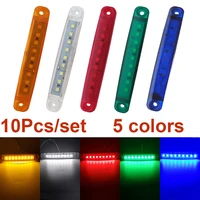 10pcs 9 smd led 12v 24v side marker lights for bus truck trailer red lamps parking lights tail indicators truck auto accessories