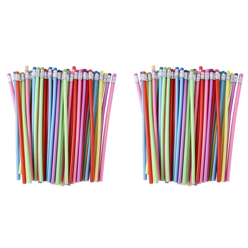 

120 шт., гибкие гнущиеся мягкие карандаши с ластиком, Красочные