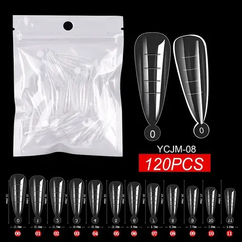 Двойные формы для ногтей, прозрачные, пластик, 60 шт.