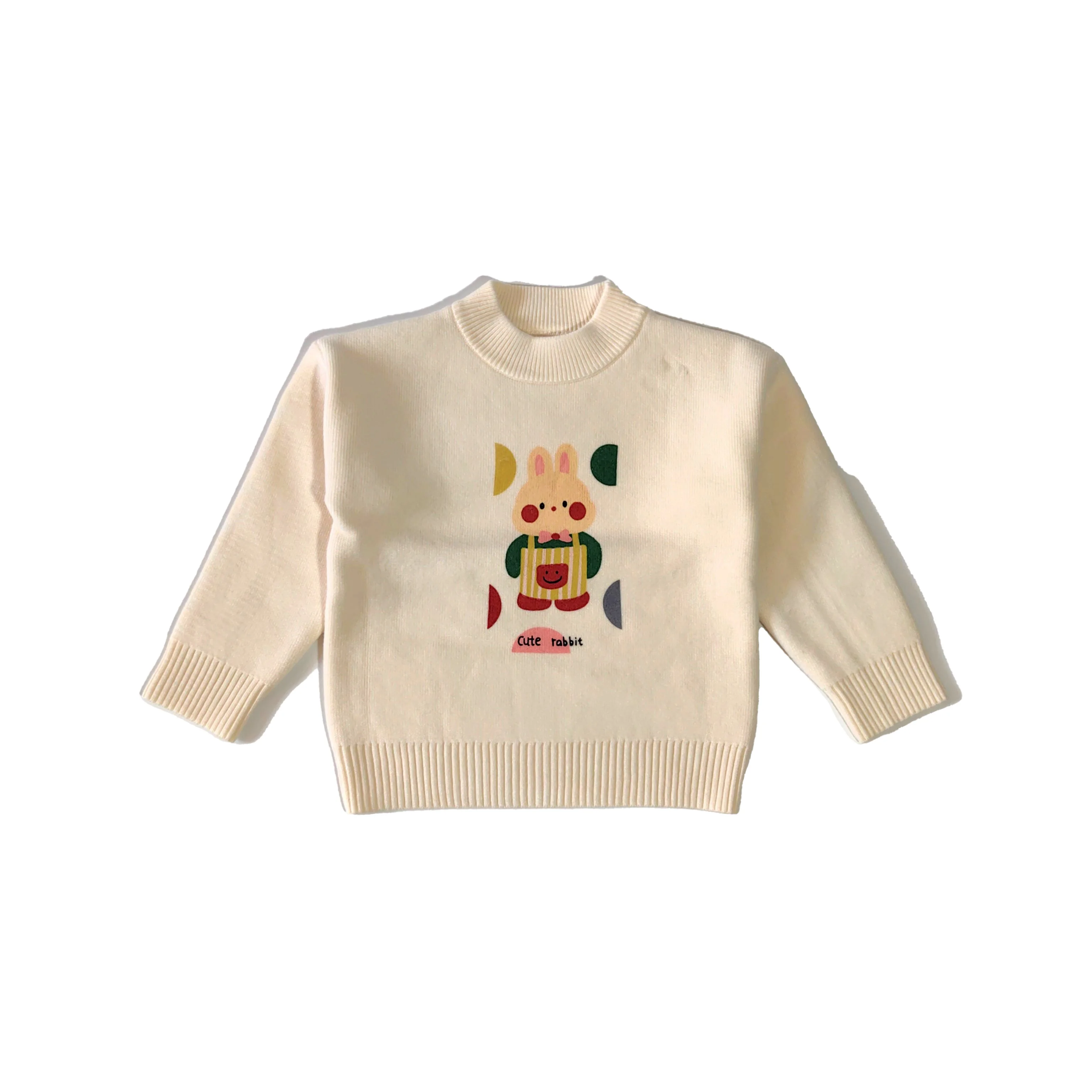 

Трикотажная рубашка с флисовой подкладкой и милым принтом кролика, детская одежда для мальчиков и девочек