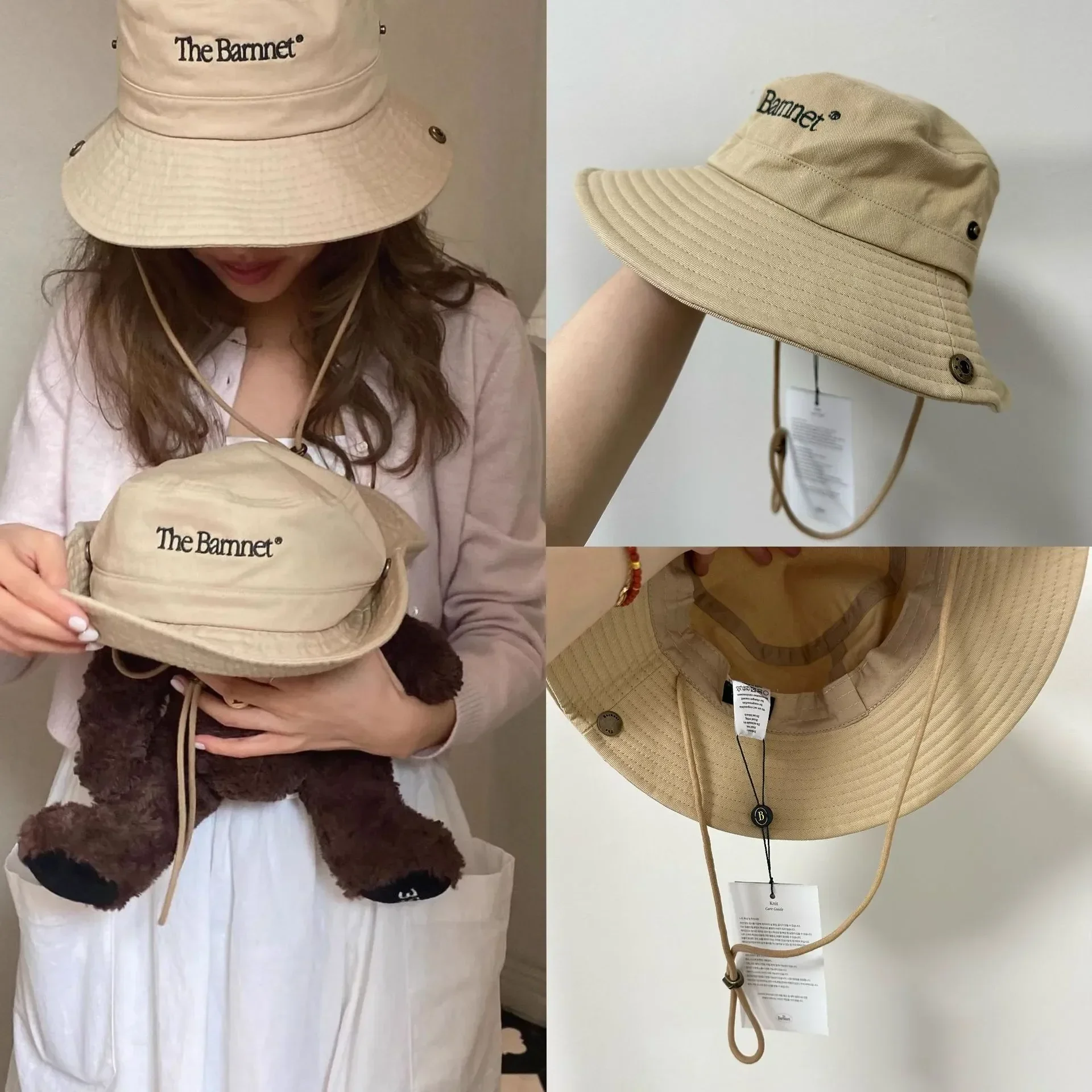 

2023 New The Barnnet American Vintage Embroidery Wide brim Highquality Hat Fisherman's Hat Sun Protection Breathable Sun Shading