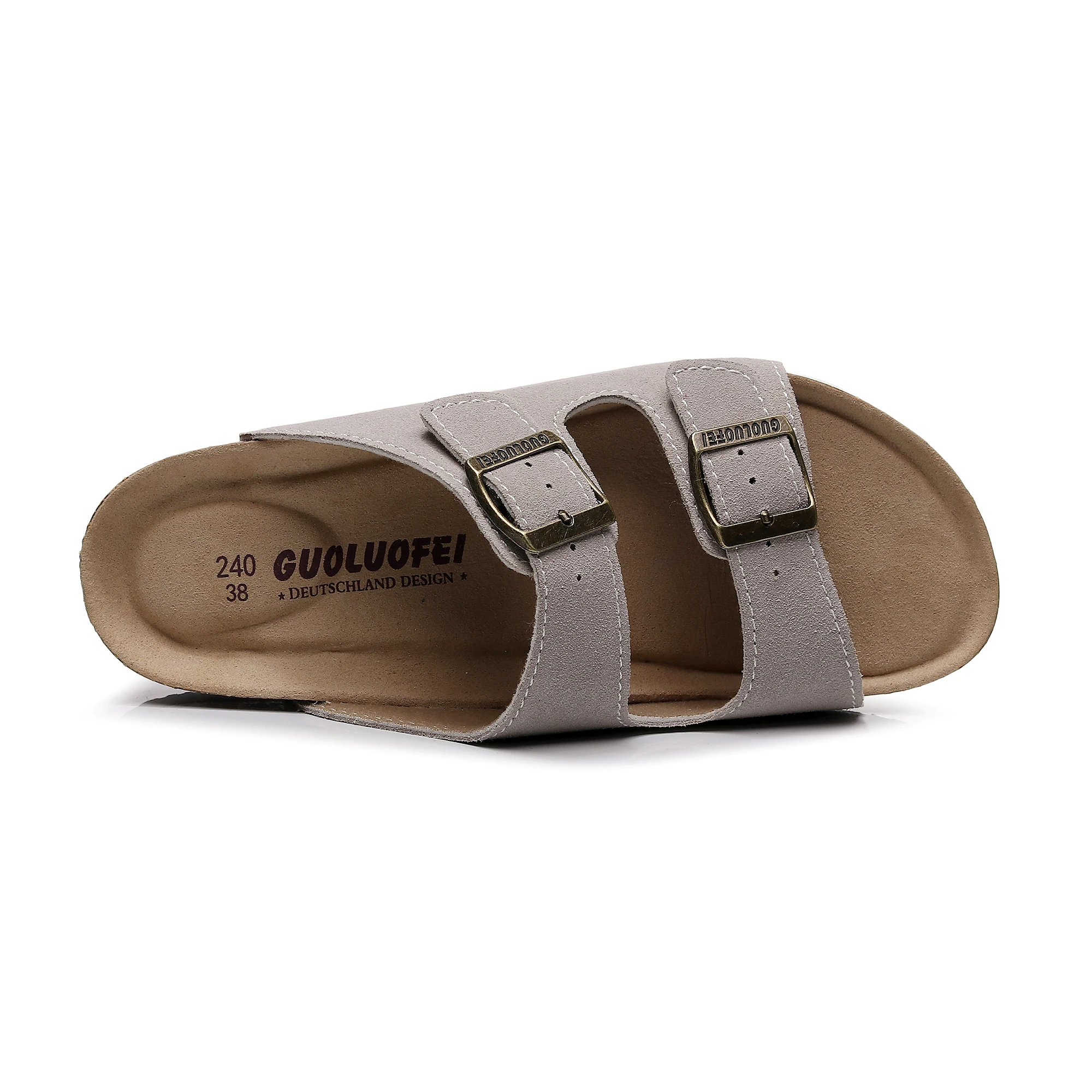 2023 Classic Women Grain Leather Cork Birken Stock Slip On Sandals Beach Slippers Luxury Brand Design Flat shoes