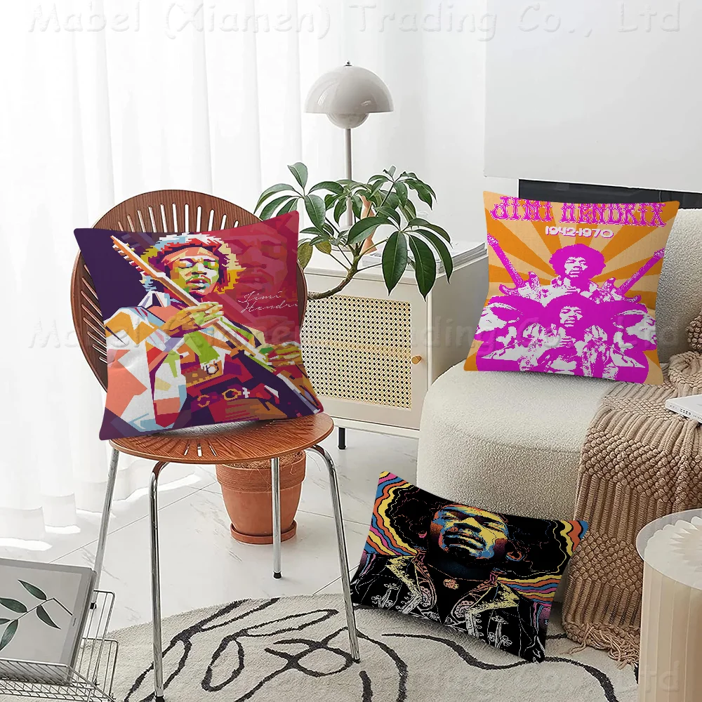 Jimi Hendrix Cushion Cover Car Throw Pillow Case For Sofa Christmas Gift 40x40cm 45x45cm