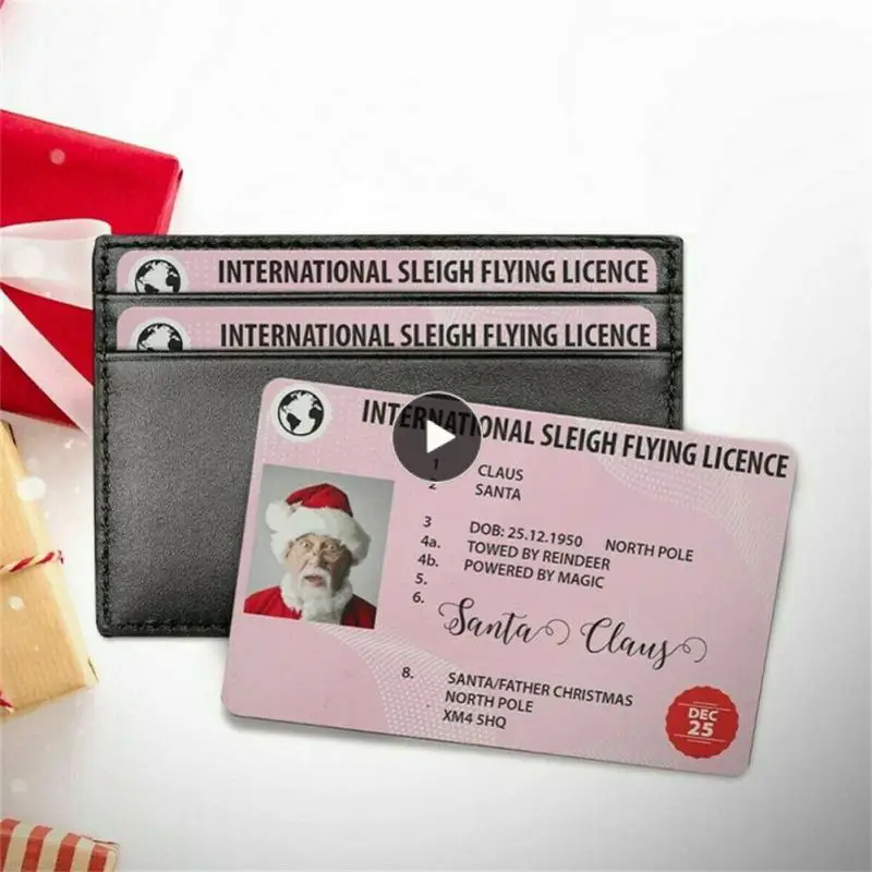 

Christmas Santa Claus Flight License Ornaments Christmas Eve Driving Licence Gifts For Children Kid Hanging Car Decoration
