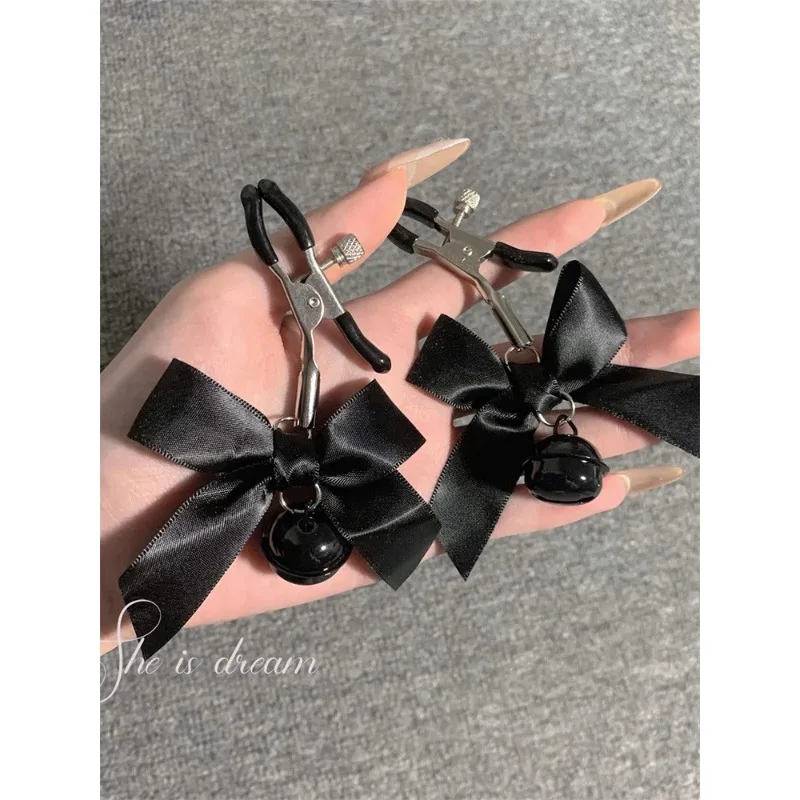 Милая черно-розовая женщина сексуальный регулируемый зажим для сосков грудь SM