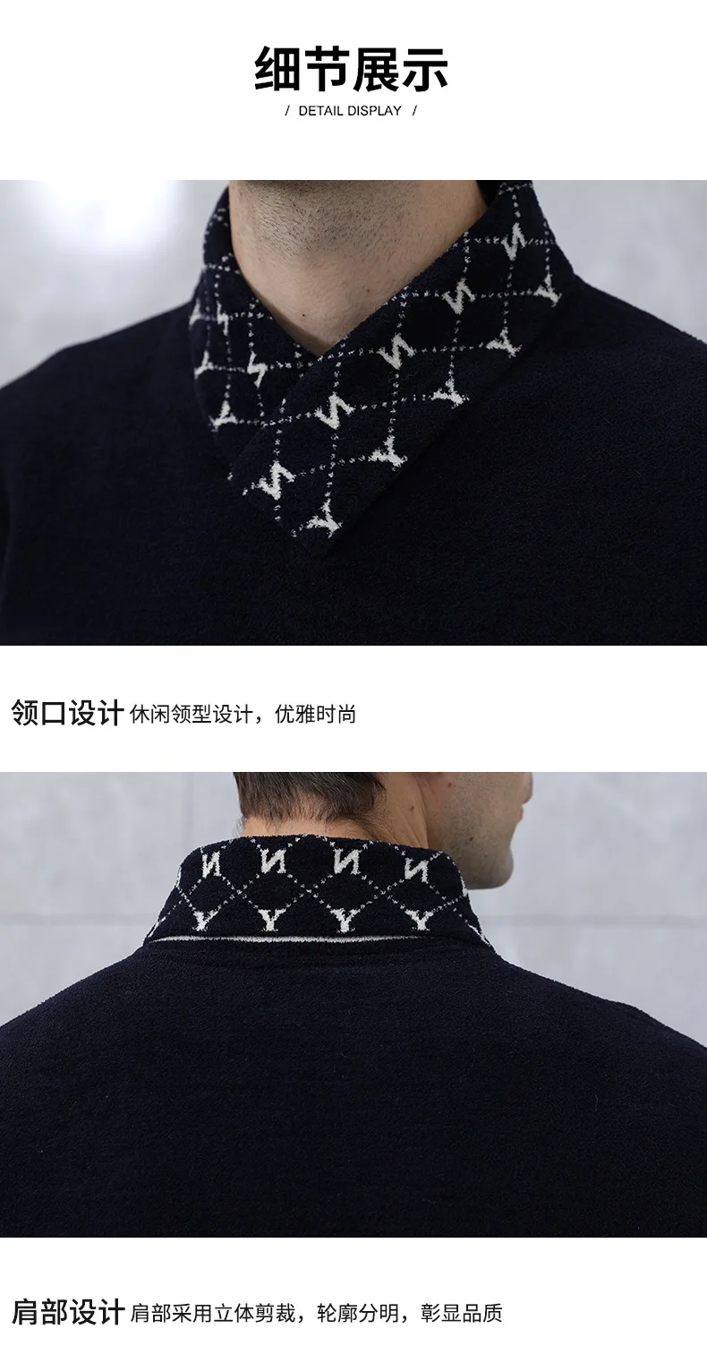 Warm underwear men's suit pure cotton plush thickened autumn clothes and trousers wear large cotton sweater for winter