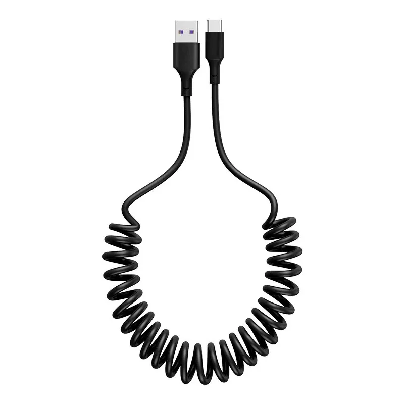 5A USB-кабель с разъемом типа C Micro для Android-телефона 40W Spring Pull Fast Charging Car Samsung Huawei.