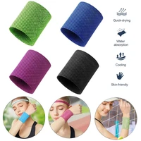 1pcs ice cooling wrist brace support breathable tennis wristband wrap sport sweatband for gym yoga volleyball hand sweat band