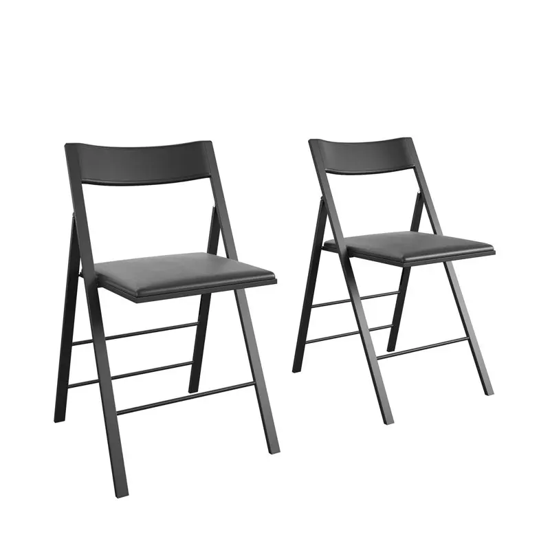 

Padded Folding Chair, Black, 2-
