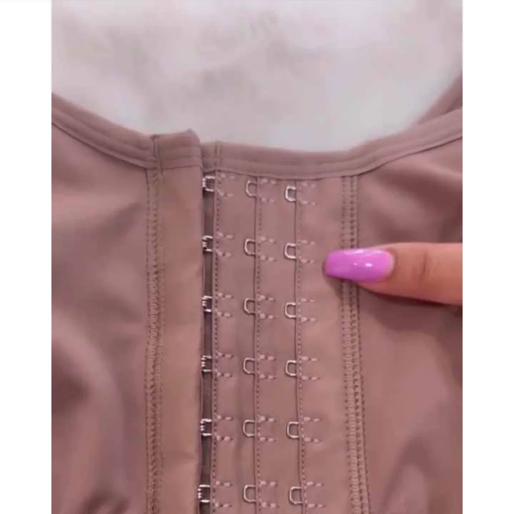 Fajas Colombianas комбинезон с высокой компрессией и пряжками на груди рукавами женское