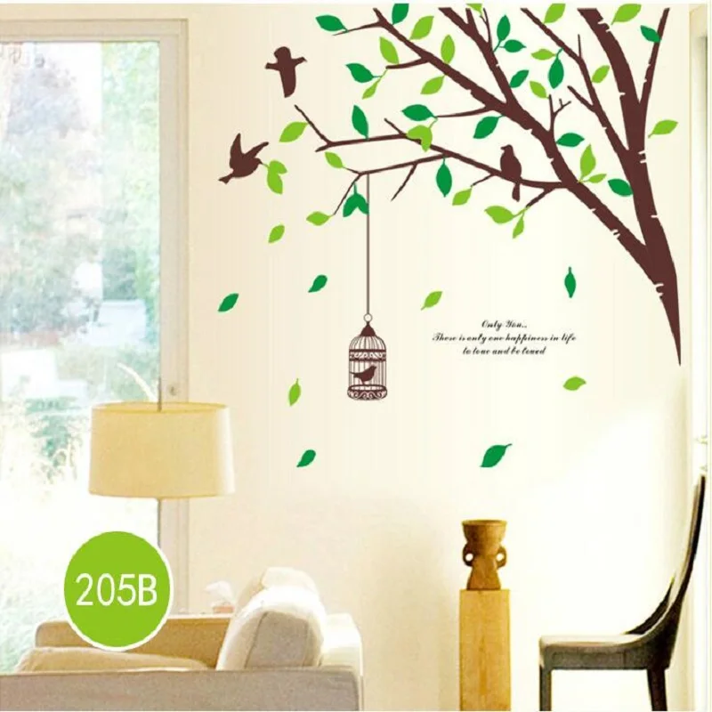 

Brown tree cage sitting room TV setting wall decoration The third generation of removable wall stickers