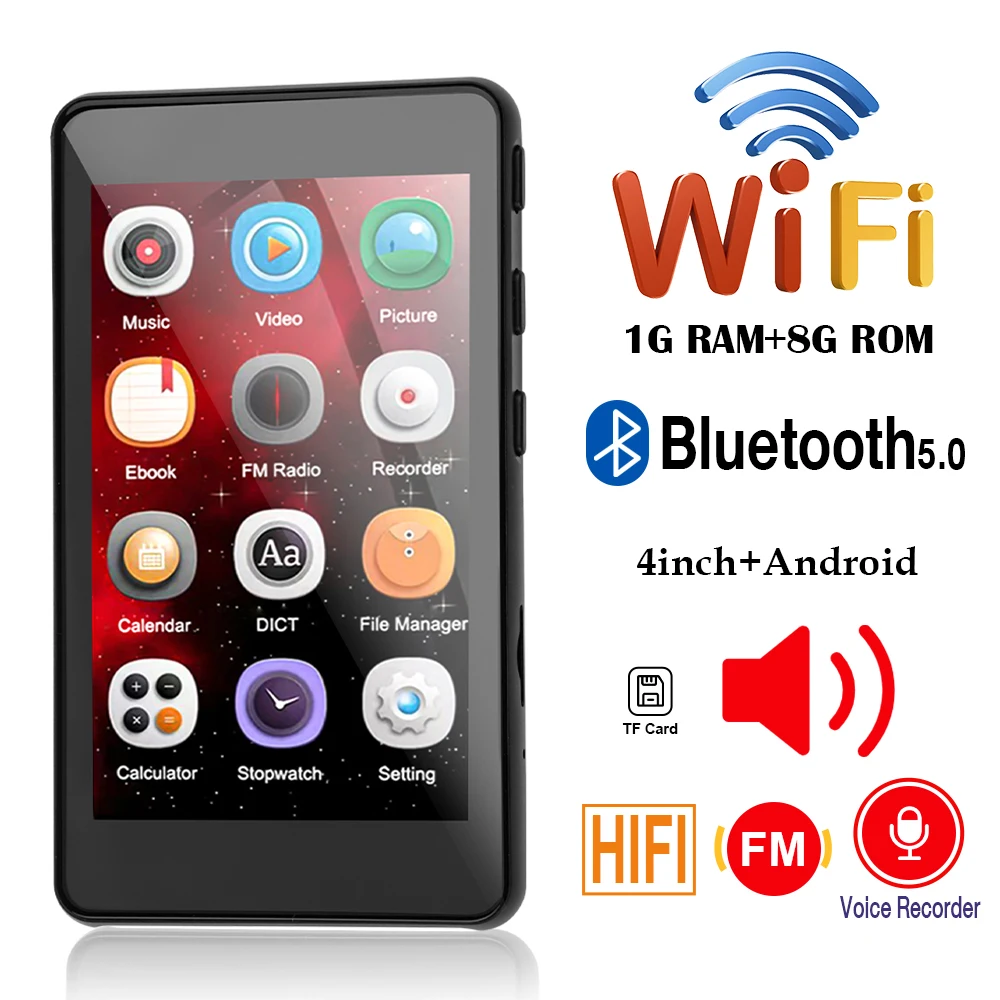 WiFi Android MP4 MP3 плеер Bluetooth 4,0 
