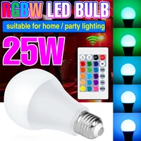 rgb led light bulb e27 lamp 220v chandelier 20w 25w dimmable led bombillas for home decor with ir remote control 110v ampoule