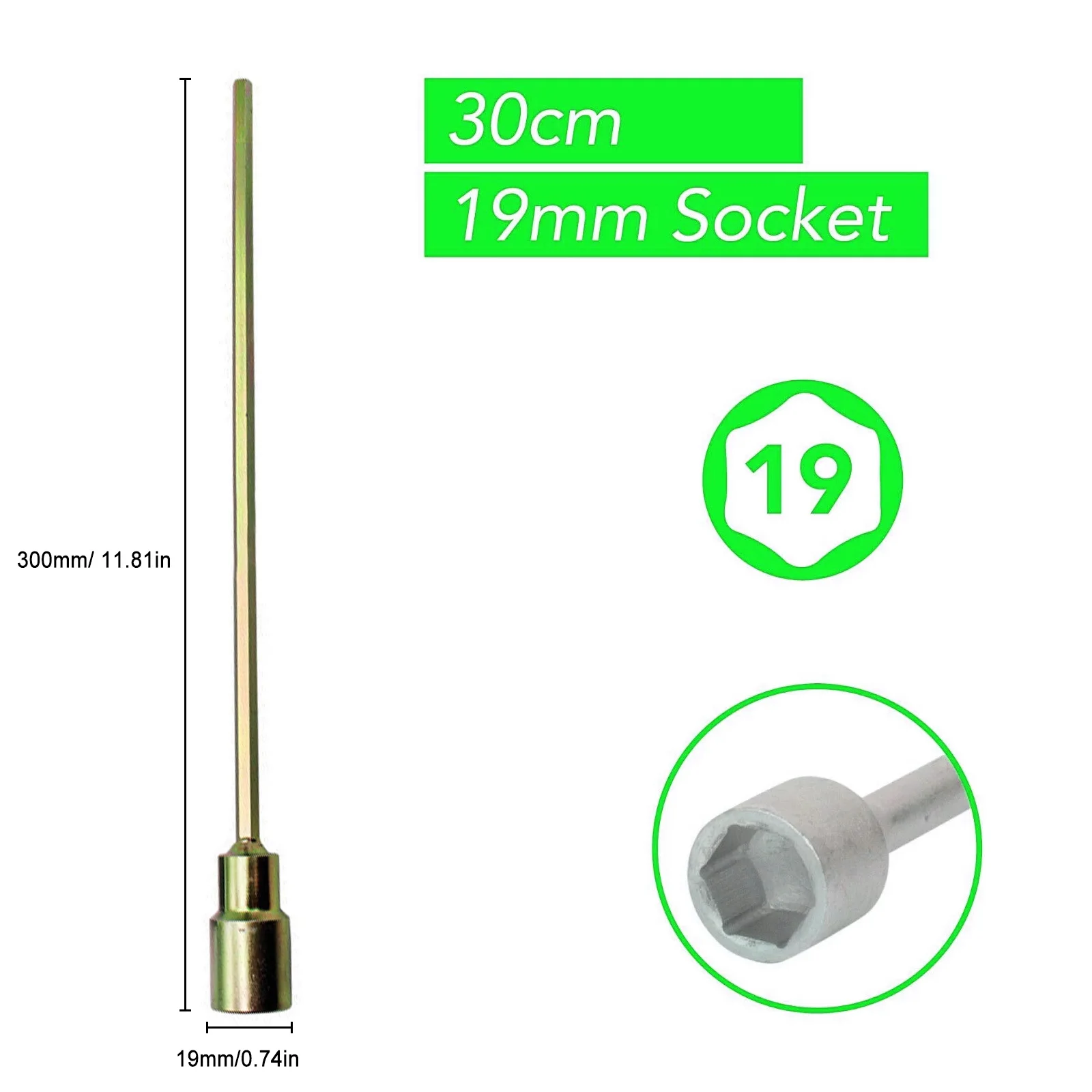 

30cm Electric Drill Drill Extension Jack Socket 19mm Adapter Car Accessories Electric Wrench Parts