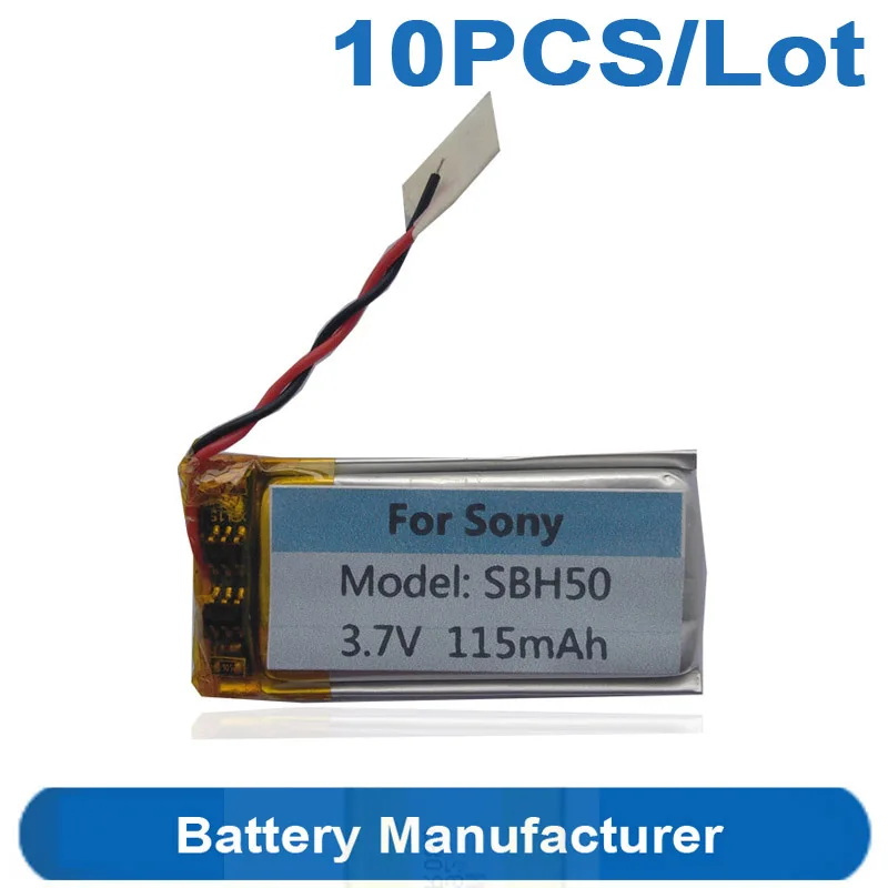 

10 шт., 115 мАч аккумулятор для наушников Sony SBH50 SBH-50 SBH52