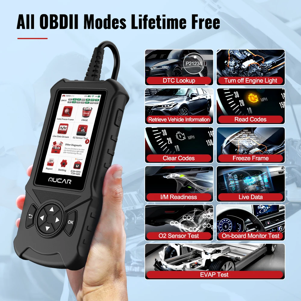 

Car Diagnostic Tool MUCAR CDE900 OBD2 Engine TCM ABS SRS System Auto Car Code Reader for Mechanics Scanner Lifetime Free Upgrade