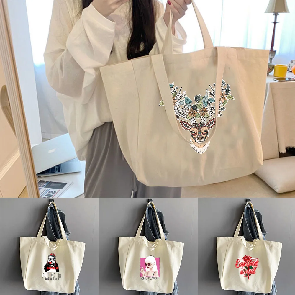 

Shoulder Bags Handbag Women Casual Canvas Shopping Bag Large Capacity Tote Pouch Outdoor Travel Portable Organizer Color Series