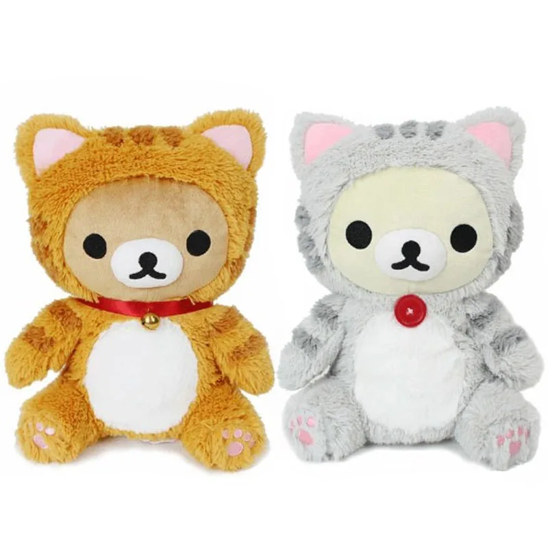 New Cute Rilakkuma Korilakkuma Bear Cos Cat Hand Puppet Plush Stuffed Animals Kids Toys Dolls Baby Children Gifts 30cm