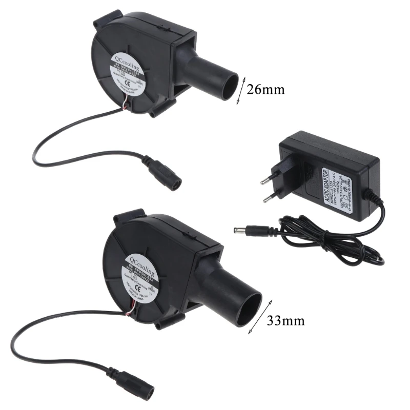 

110V 220V BBQ Fan Adjustable Speed 12V 1.88A 5300RPM Air Blower for Barbecue Charcoal Starter Cooking Tools