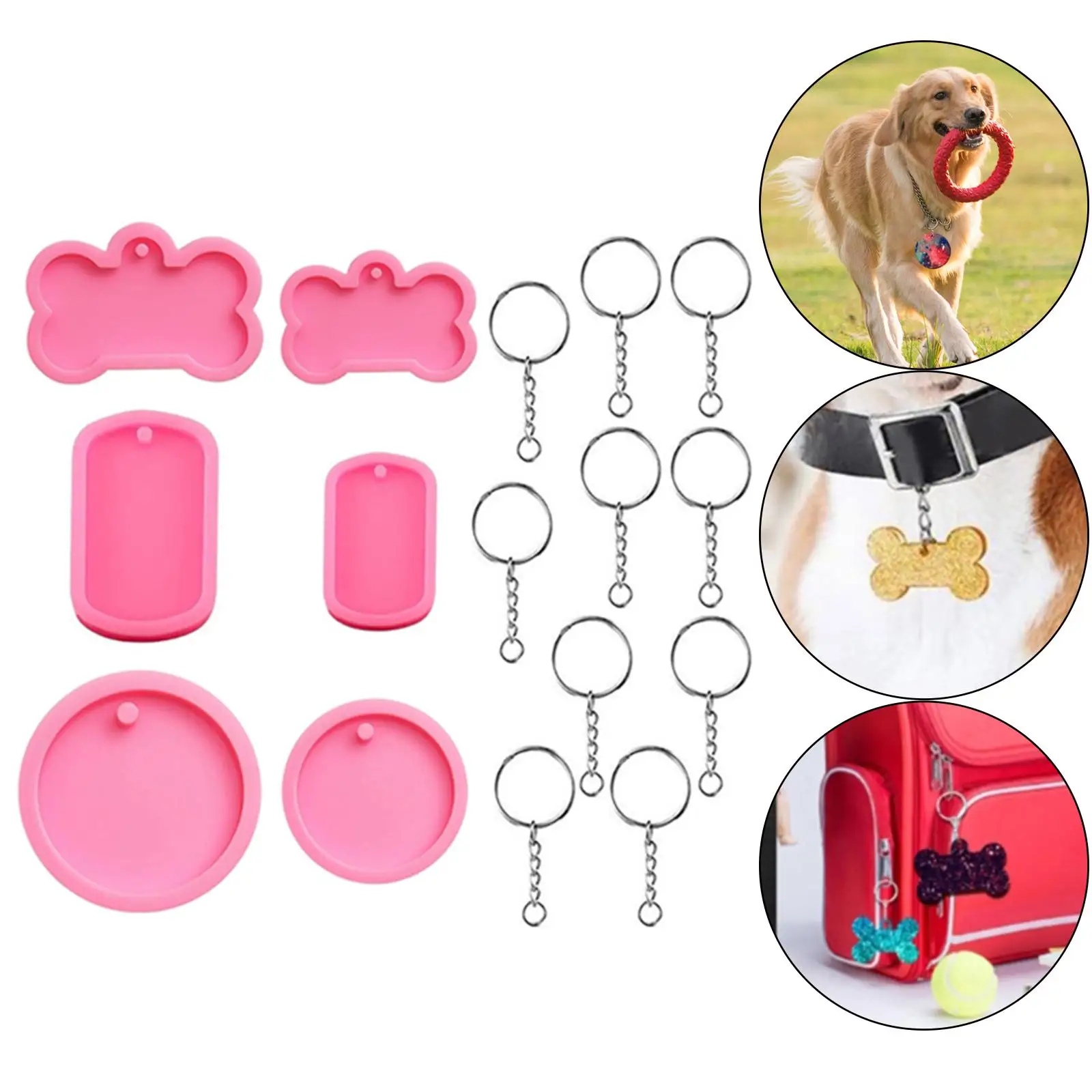 

Resin Mold Dog Tag Charm DIY Epoxy Casting Silicone Moulds Soap Key Ring