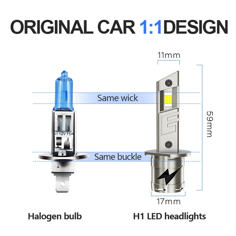 2 шт. H1 светодиодные фары 16000LM 6000K 38W 16PCS 3570 CSP дальний свет турбовентилятор