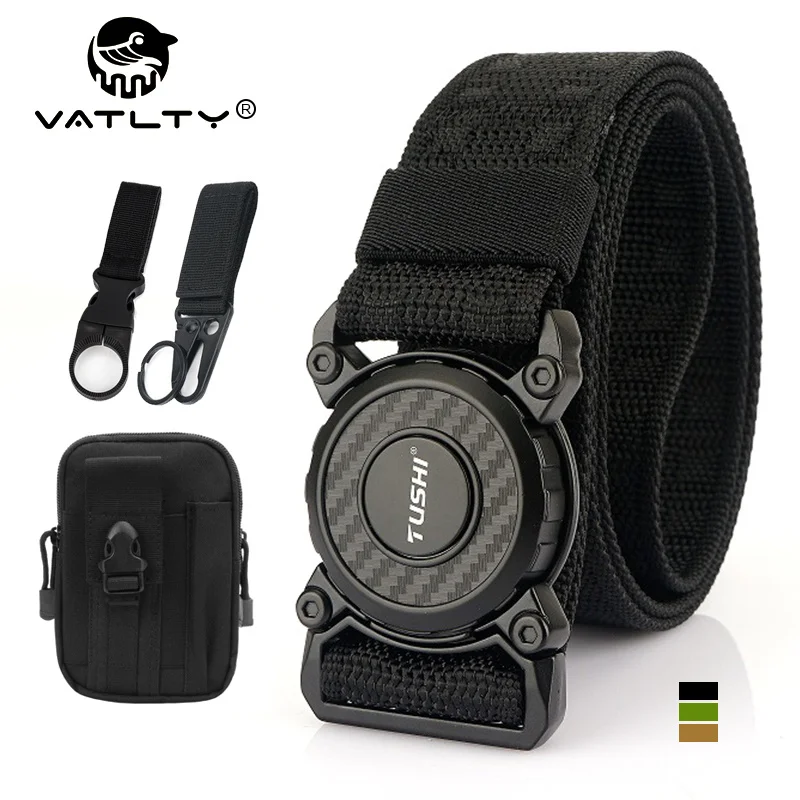 VATLTY New Military Tactical Belt Alloy Swivel Buckle Real Nylon Army Combat Belt Tecwear Men's irdle Free Military Equipment