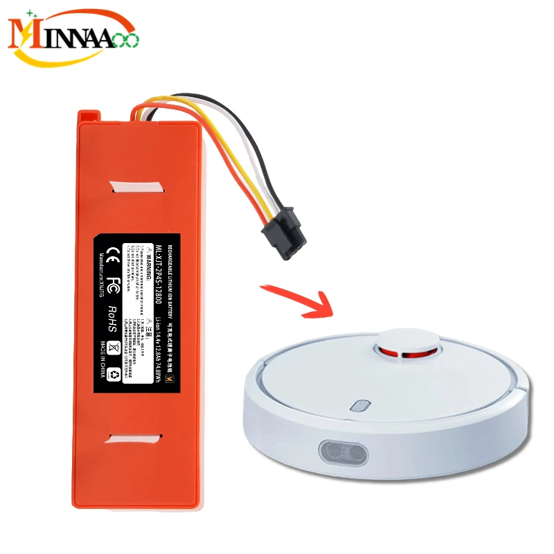 

Genuine Replacement Battery BRR-2P4S-5200D for XIAOMI 1S 1ST Roborock SDJQR01RR Sweeping Mopping Robot Vacuum Cleaner 12800mAh