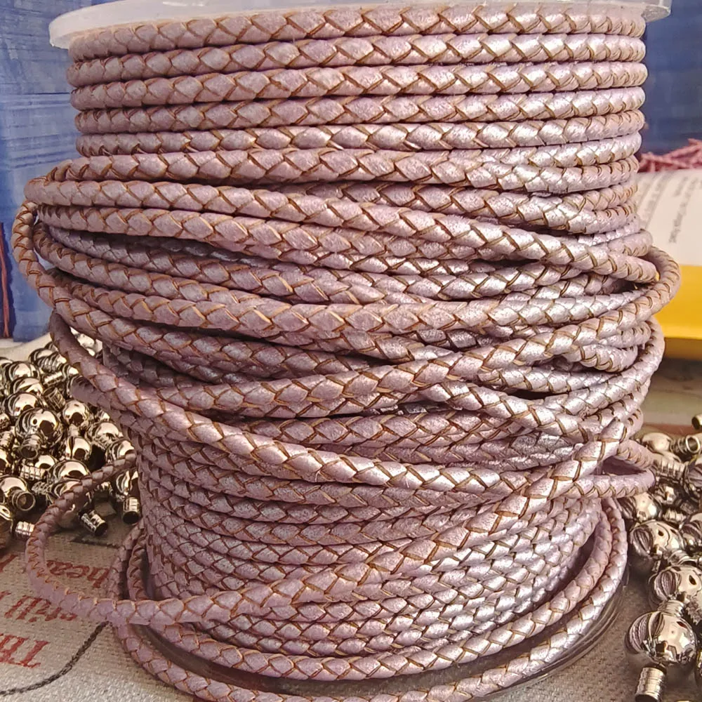 1meter/Lot Black Braided Genuine Leather Rope Cord Jewelry Accessories 3mm Round Leather Cord For Diy Bracelet Jewelry Making