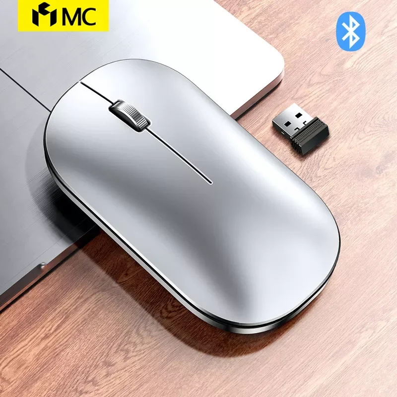 

2023 MC 502 2.4G Wireless Bluetooth Mouse Button Mute Noiseless Charging Wireless Mous with USB Receiver Mouse placa de video la